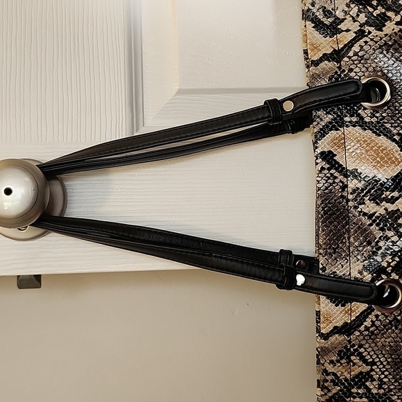 🍁Nine West Black Tan and Grey Python Tote Bag - Picture 5 of 6